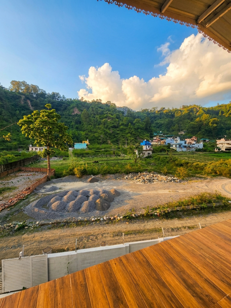 Lush valley view from the terrace on a clear day