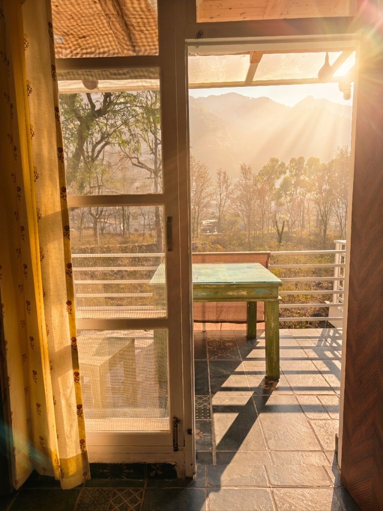 Golden sunrise from the open terrace